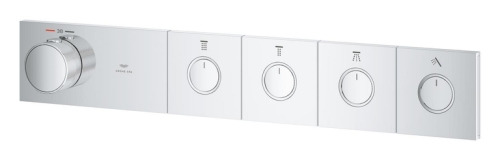 Grohe Grohtherm Aqua Tiles 4 Valfli Akış Kontrollü, Ankastre Termostatik Duş Bataryası Krom – 1068670000 - Thumbnail