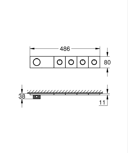 Grohe Grohtherm Aqua Tiles 4 Valfli Akış Kontrollü, Ankastre Termostatik Duş Bataryası Krom – 1068670000 - Thumbnail