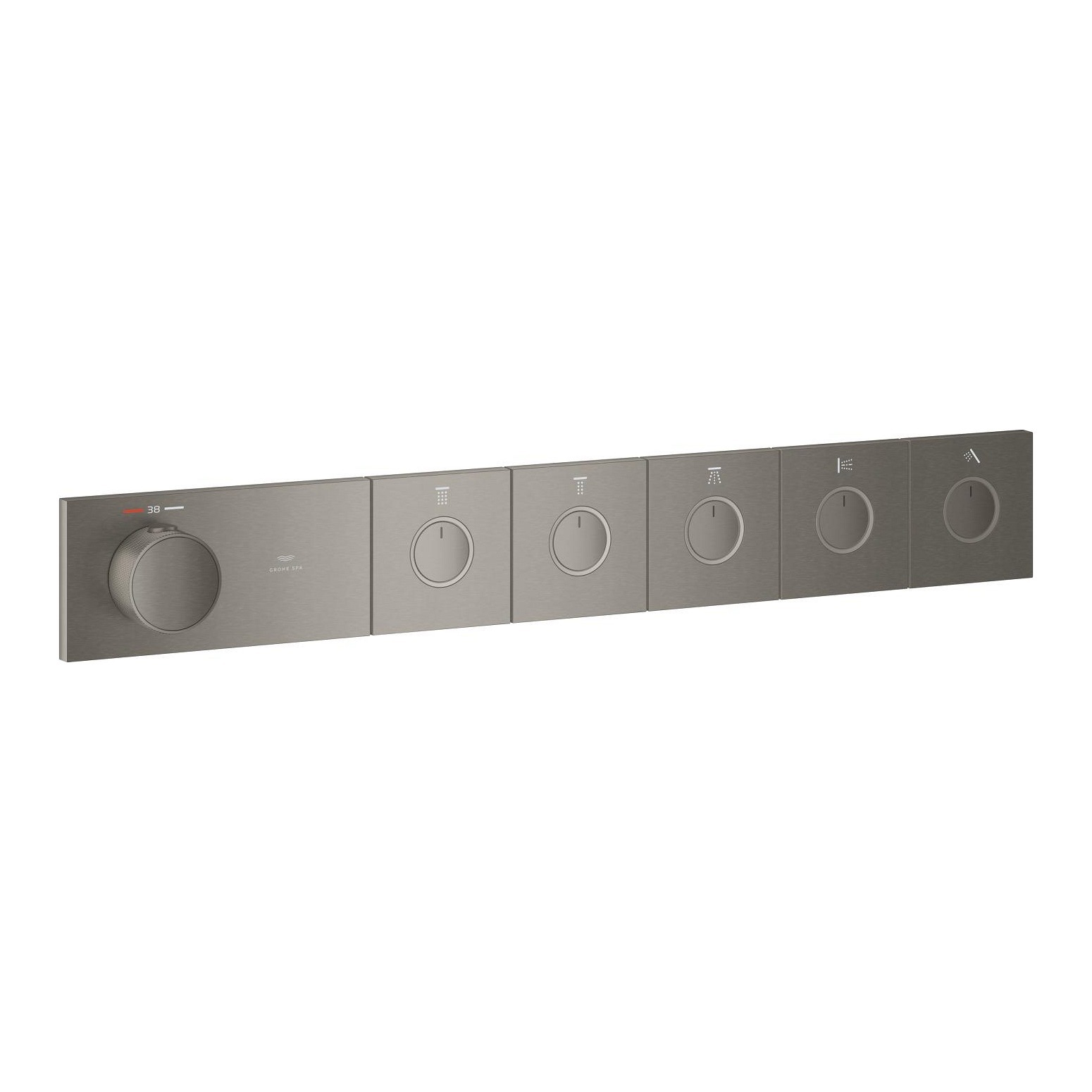 Grohe Grohtherm Aqua Tiles 5 Valfli Akış Kontrollü, Ankastre Termostatik Duş Bataryası Br. Hard Graphite – 106868AL00 - 1