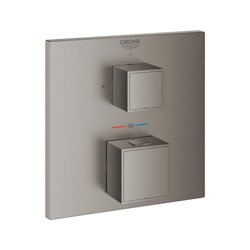 Grohe Grohtherm Cube Ankastre Termostatik Banyo Bataryası Brushed Hard Graphite - 24153AL0 - Thumbnail