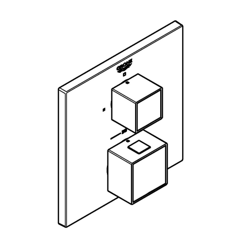 Grohe Grohtherm Cube Ankastre Termostatik Banyo Bataryası Brushed Hard Graphite - 24153AL0 - Thumbnail