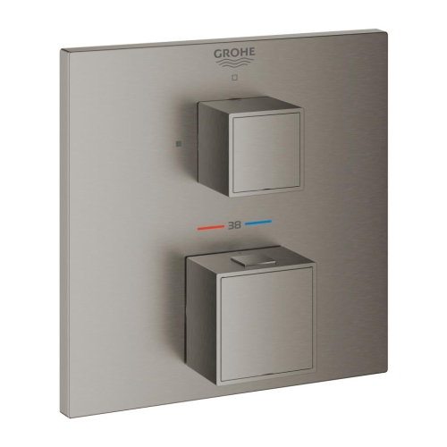 Grohe Grohtherm Cube Ankastre Termostatik Banyo Bataryası Brushed Hard Graphite - 24153AL0 - Thumbnail