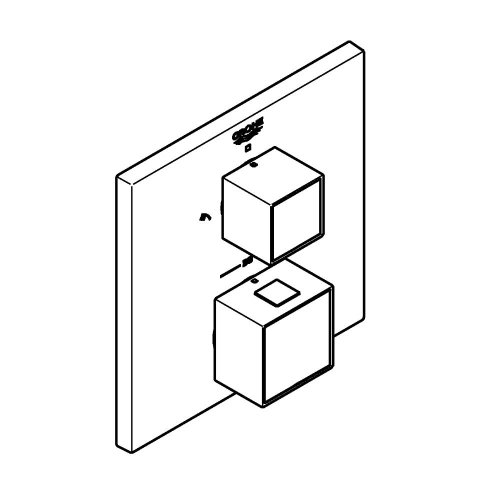 Grohe Grohtherm Cube Termostatik Banyo Duş Bataryası 2 çıkışlı divertörlü Brushed Hard Graphite - 24154AL0 - 3