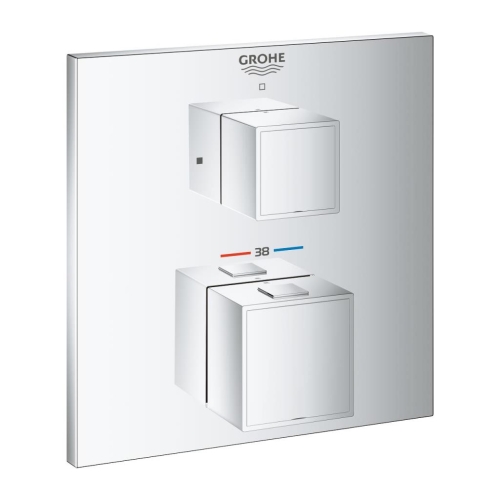 Grohe Grohtherm Cube Termostatik Banyo Duş Bataryası 1 çıkışlı divertörlü-24153000 - Thumbnail
