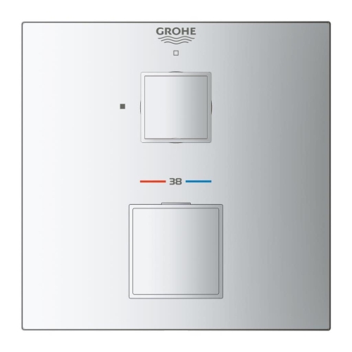 Grohe Grohtherm Cube Termostatik Banyo Duş Bataryası 1 çıkışlı divertörlü-24153000 - Thumbnail