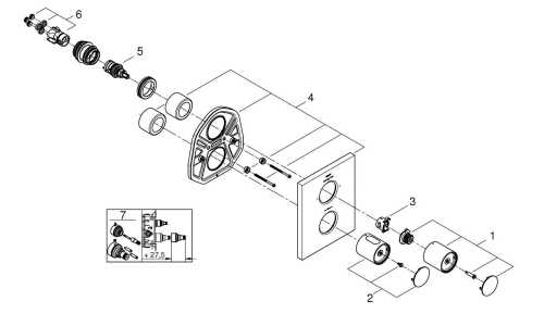 Grohe Grohtherm F2 Yollu Yön Değiştiricili Banyo Bataryası - 27618000 - Thumbnail
