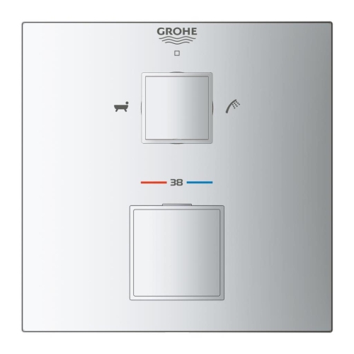 Grohe Grohtherm Cube Termostatik Banyo Duş Bataryası 2 çıkışlı divertörlü- 24155000 - 3