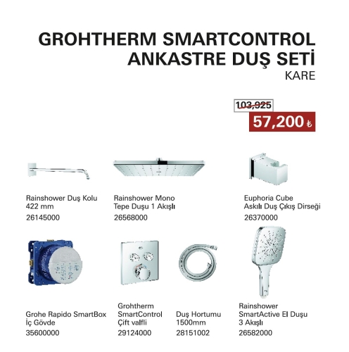 GROHE - GROHE Grohtherm Smartcontrol Ankastre Duş Seti