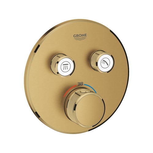 Grohe Grohtherm Smartcontrol Çift Valfli Akış Kontrollü, Ankastre Termostatik Duş Bataryası Brushed Cool Sunrise - 29119GN0 - Thumbnail
