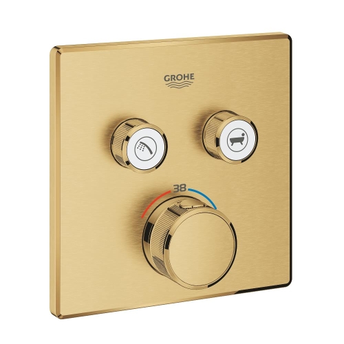 Grohe Grohtherm Smartcontrol Çift Valfli Akış Kontrollü, Ankastre Termostatik Duş Bataryası Brushed Cool Sunrise - 29124GN0