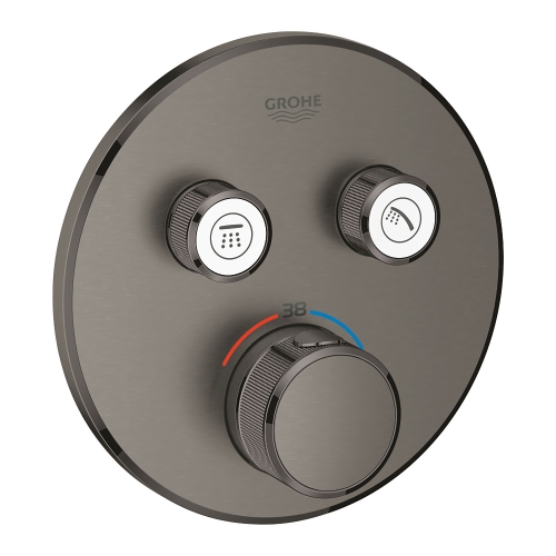 Grohe Grohtherm Smartcontrol Çift Valfli Akış Kontrollü, Ankastre Termostatik Duş Bataryası Brushed Hard Graphite - 29119AL0