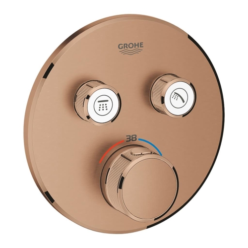 Grohe Grohtherm Smartcontrol Çift Valfli Akış Kontrollü, Ankastre Termostatik Duş Bataryası Brushed Warm Sunset - 29119DL0 - 6