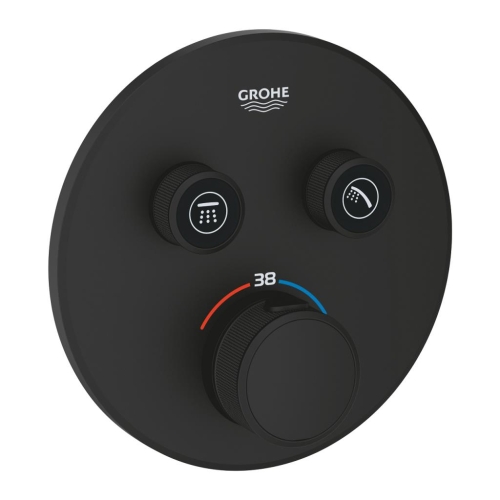 Grohe - Grohe Grohtherm Smartcontrol Çift Yönlü Ankastre Termostatik Duş Bataryası Mat Siyah - 29507KF0