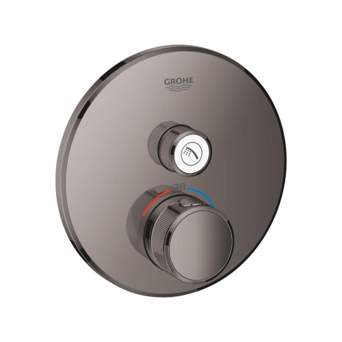 Grohe Grohtherm Smartcontrol Tek Valfli Akış Kontrollü, Ankastre Termostatik Duş Bataryası Hard Graphite - 29118A00 - Thumbnail