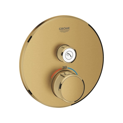Grohe Grohtherm Smartcontrol Tek Valfli Akış Kontrollü, Ankastre Termostatik Duş Bataryası Brushed Cool Sunrise - 29118GN0