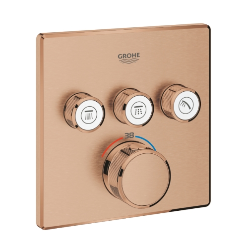 Grohe Grohtherm Smartcontrol Üç Valfli Akış Kontrollü, Ankastre Termostatik Duş Bataryası - 29126Dl0 - Thumbnail