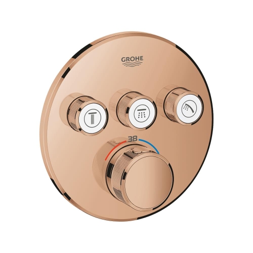 GROHE - Grohe Grohtherm Smartcontrol Üç Valfli Akış Kontrollü, Ankastre Termostatik Duş Bataryası Warm Sunset - 29121DA0