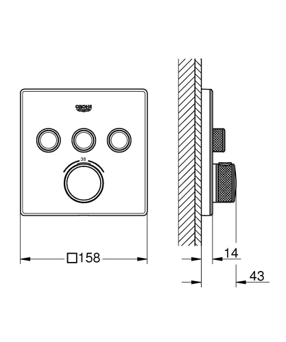 Grohe Grohtherm Smartcontrol Üç Yollu Yön Değiştiricili Ankastre Termostatik Duş Bataryası Beyaz - 29157LS0 - 2