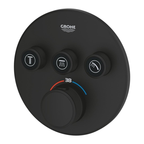 Grohe Grohtherm Smartcontrol Üç Yönlü Ankastre Termostatik Duş Bataryası Mat Siyah - 29508KF0 - 3