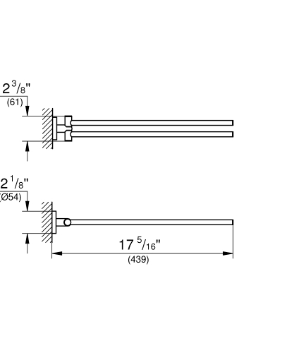 Grohe Havluluk İkili 44 cm Essentials Cool Sunrise - 40371GL1 - Thumbnail
