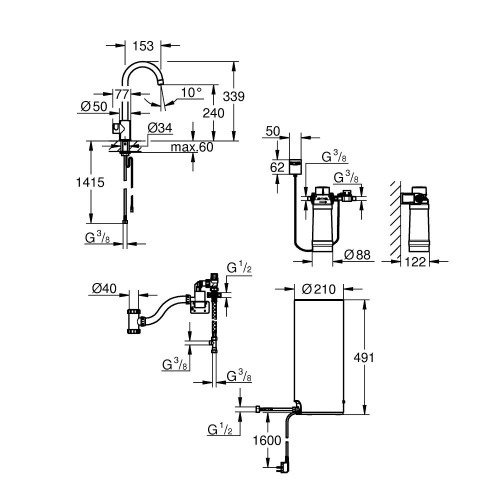 Grohe Red Mono Su Isıtıcılı Batarya - 30080001 - Thumbnail
