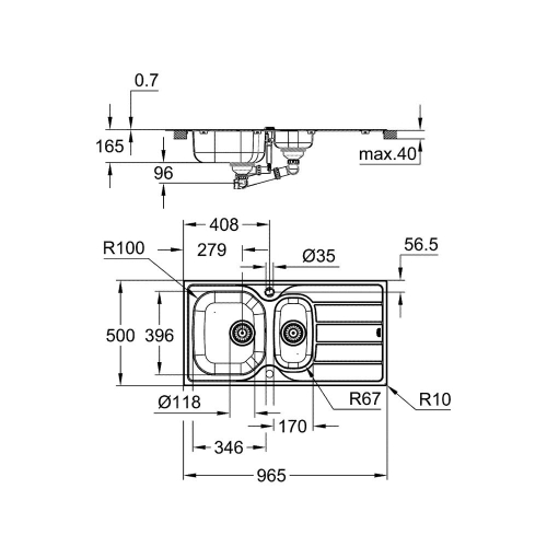 Grohe K200 Damlalıklı Eviye Paslanmaz Çelik - 31564SD1 - Thumbnail