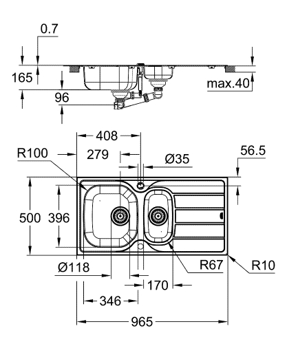 Grohe K200 Damlalıklı Eviye Paslanmaz Çelik - 31564SD1 - Thumbnail