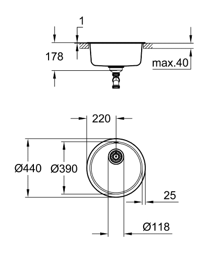 Grohe K200 Paslanmaz Çelik Eviye Paslanmaz Çelik - 31720SD0 - 7