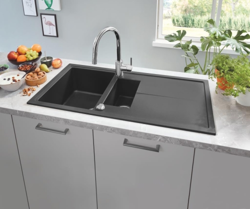 Grohe K400 Kuvars Komp. Eviye 60 -C 100/50, Granit Siyah-31642AP0 - 8