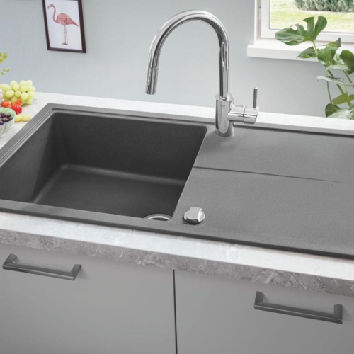 Grohe K400 Kuvars Kompozit Eviye 50 -C 86/50, Granit Gri Rengi - 31640AT0 - Thumbnail