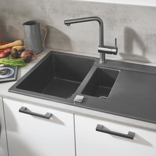 Grohe K500 Kuvars Kompozit Eviye 60 -C 100/50, Granit Gri Rengi - 31646AT0 - 6