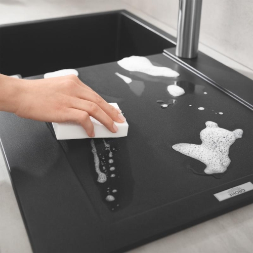 Grohe K500 Kuvars Kompozit Eviye 50 -C 86/50, Granit Siyah Rengi - 31644AP0 - Thumbnail