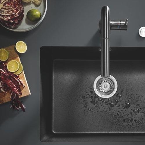 Grohe K700U Kuvars Kompozit Eviye 70 -C 61/45,7, Granit Siyah Rengi - 31655AP0 - 5