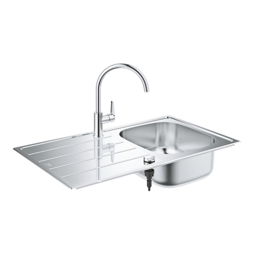 Grohe Bau Mutfak Eviyesi Ve Batarya Seti Moon White-31562SD1