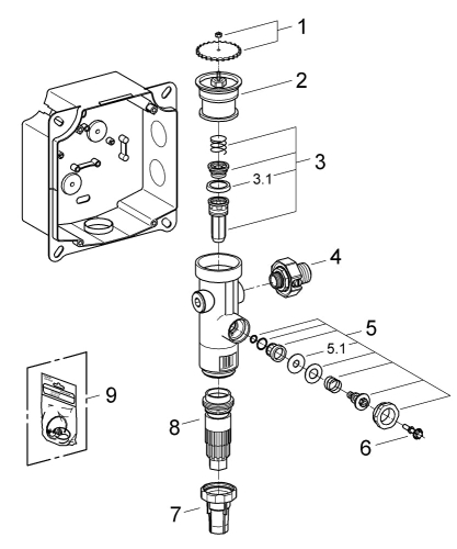 Grohe Klozet Için Yıkama Valfi - 37153000 - Thumbnail