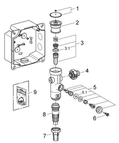 Grohe Klozet Için Yıkama Valfi - 37157000 - Thumbnail