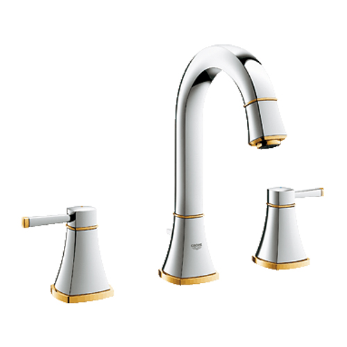 GROHE - Grohe Lavabo Bataryası 3 Delikli Grandera Krom/Altın - 20389IG0