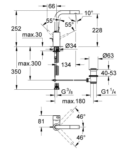 Grohe Lavabo Bataryası Essence L-Boyut Krom - 32628000 - Thumbnail