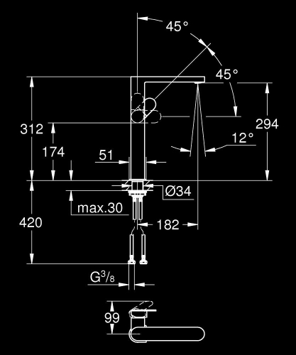 Grohe Lavabo Bataryası Plus XL-Boyut Brushed Hard Graphite – 32618AL4 - Thumbnail