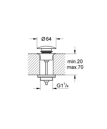 Grohe Lavabo Sifon Bas Aç Tapa Takımı Mat Siyah - 29510KF0 - Thumbnail