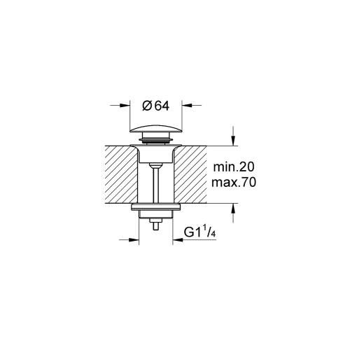 Grohe Lavabo Sifon Tapası Bas-Aç Hard Graphite - 65807A00 - 2