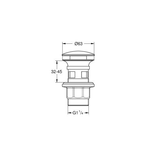 Grohe Lavabo Sifon Tapası Bas/Aç Kare ABS/Krom - 40824000 - Thumbnail