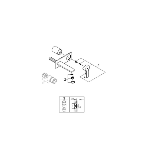Grohe Lineare İki Delikli Lavabo Bataryası M-Boyut Brushed Hard Graphite -19409AL1 - 2