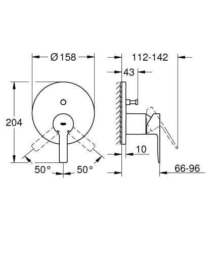 Grohe Lineare Ankastre Banyo Duş Bataryası 2 çıkışlı divertörlü- 24064001 - Thumbnail