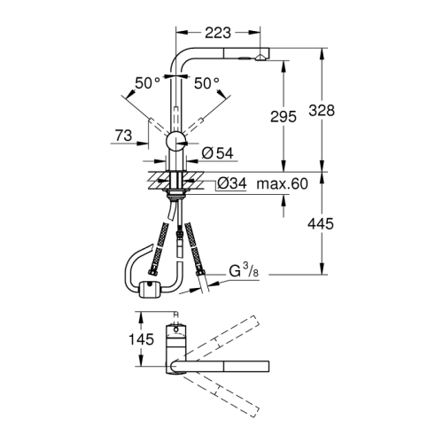 Grohe Minta Tek Kumandalı Eviye Bataryası Brushed Hard Graphite - 30274AL0