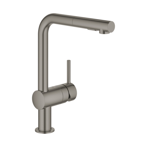 Grohe Minta Tek Kumandalı Eviye Bataryası Brushed Hard Graphite - 30274AL0 - Thumbnail