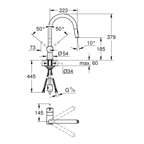 Grohe Minta Tek Kumandalı Eviye Bataryası Brushed Warm Sunset - 32321DL2 - 2