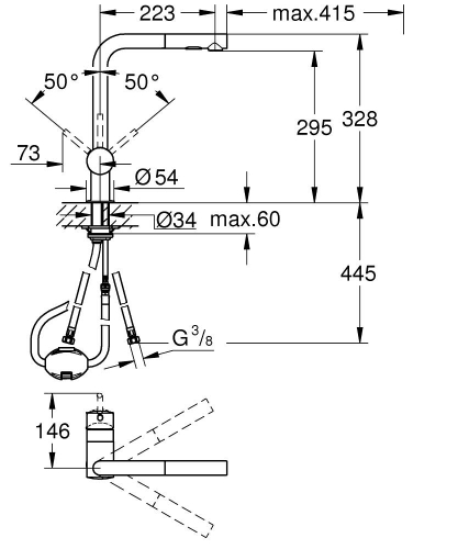 Grohe Minta Tek Kumandalı Eviye Bataryası Warm Sunset – 30274DA0 - Thumbnail