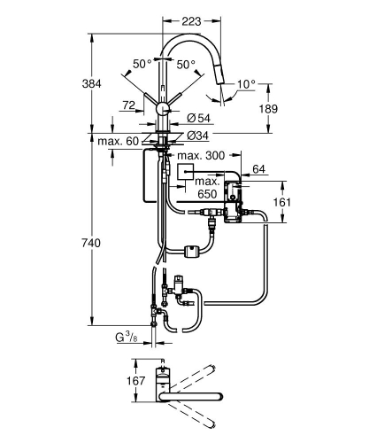 Grohe Minta Touch Elektronik Dokunmatik Evye Bataryası- 31358002 - 2
