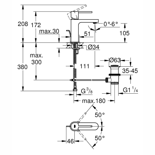 Grohe Lavabo Bataryası Plus S-Boyut Krom - 32612003 - Thumbnail